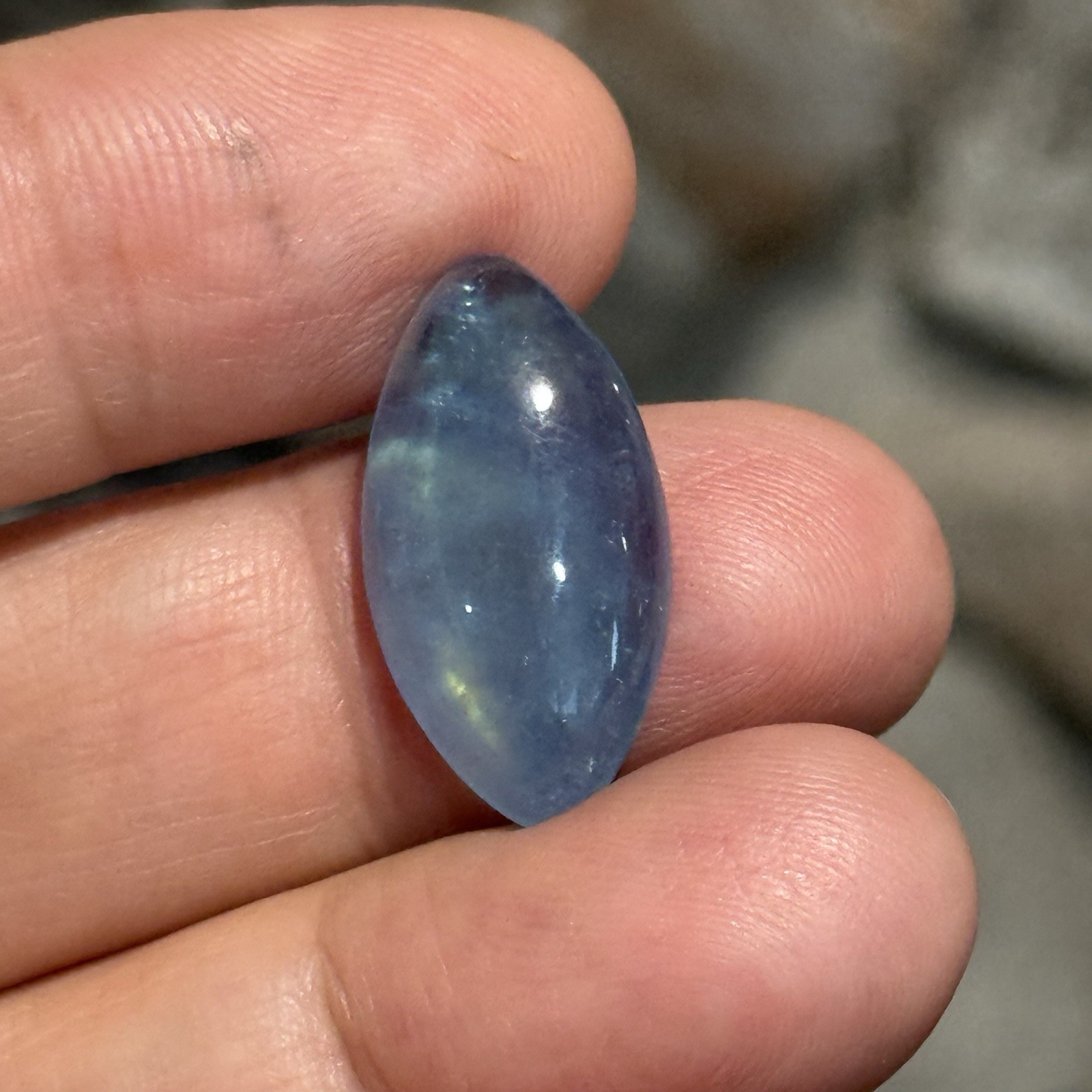 9.6ct 22.6x12x5.4mm Blue Stabilized Aquamarine Smooth Marquis Cabochon Gem
