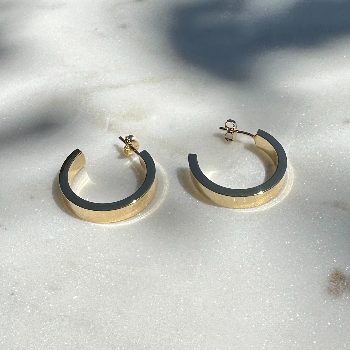 18K Gold Filled Sleek Semi Hoop Earrings