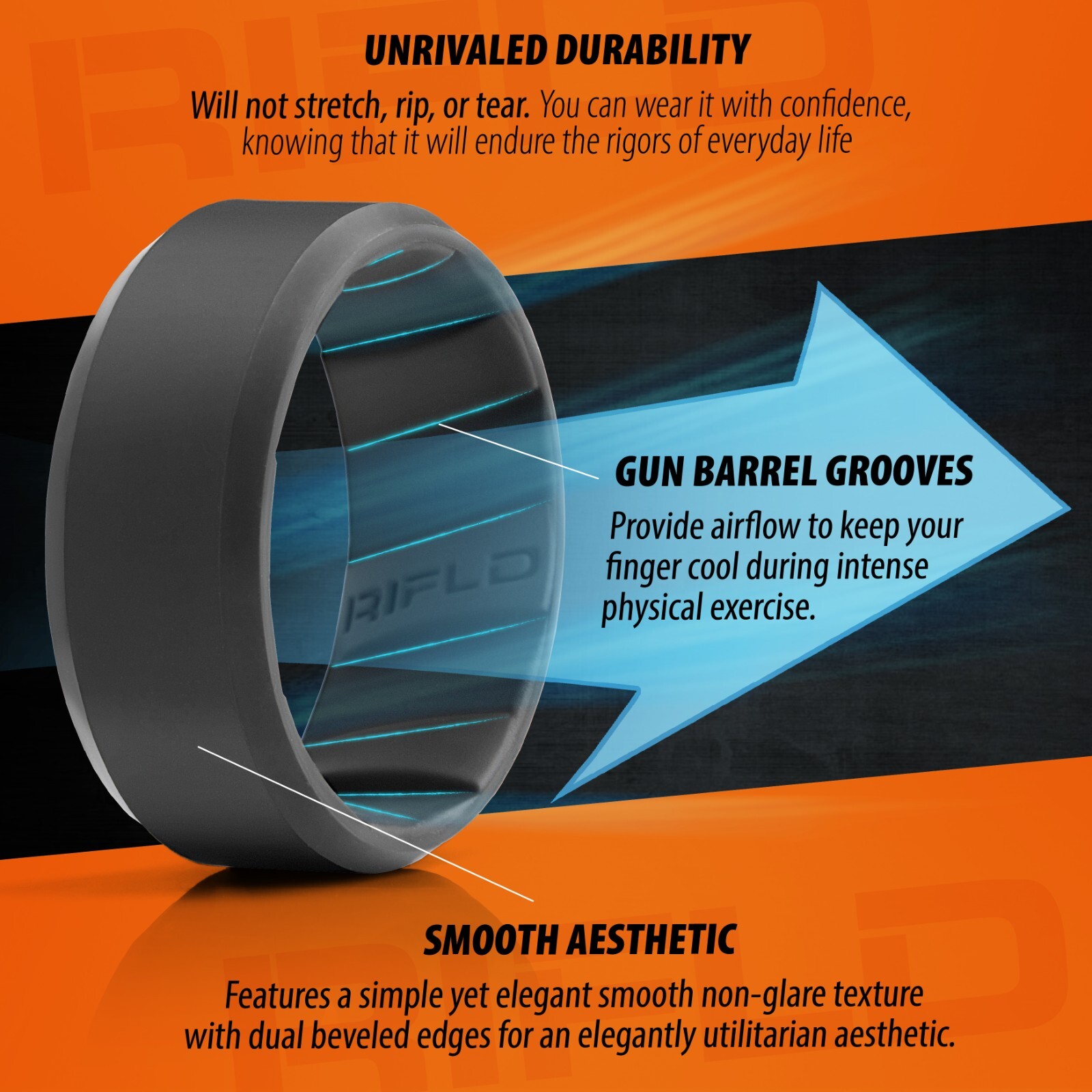 Tactical Silicone Ring | Gun Barrel Grooves + Free Travel Case