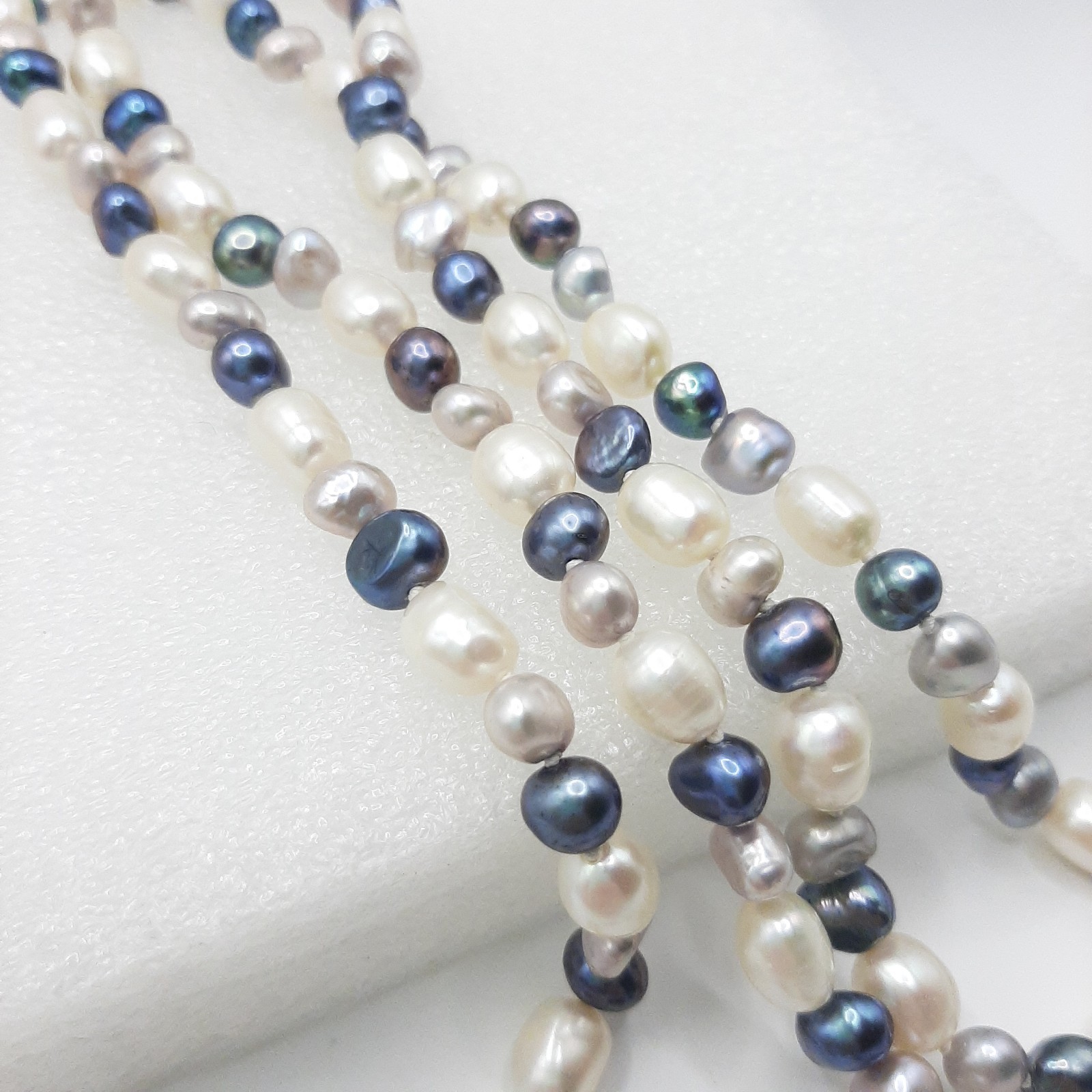Natural Cultured Baroque Freshwater Pearl Vintage Hand Knotted Necklace 30″