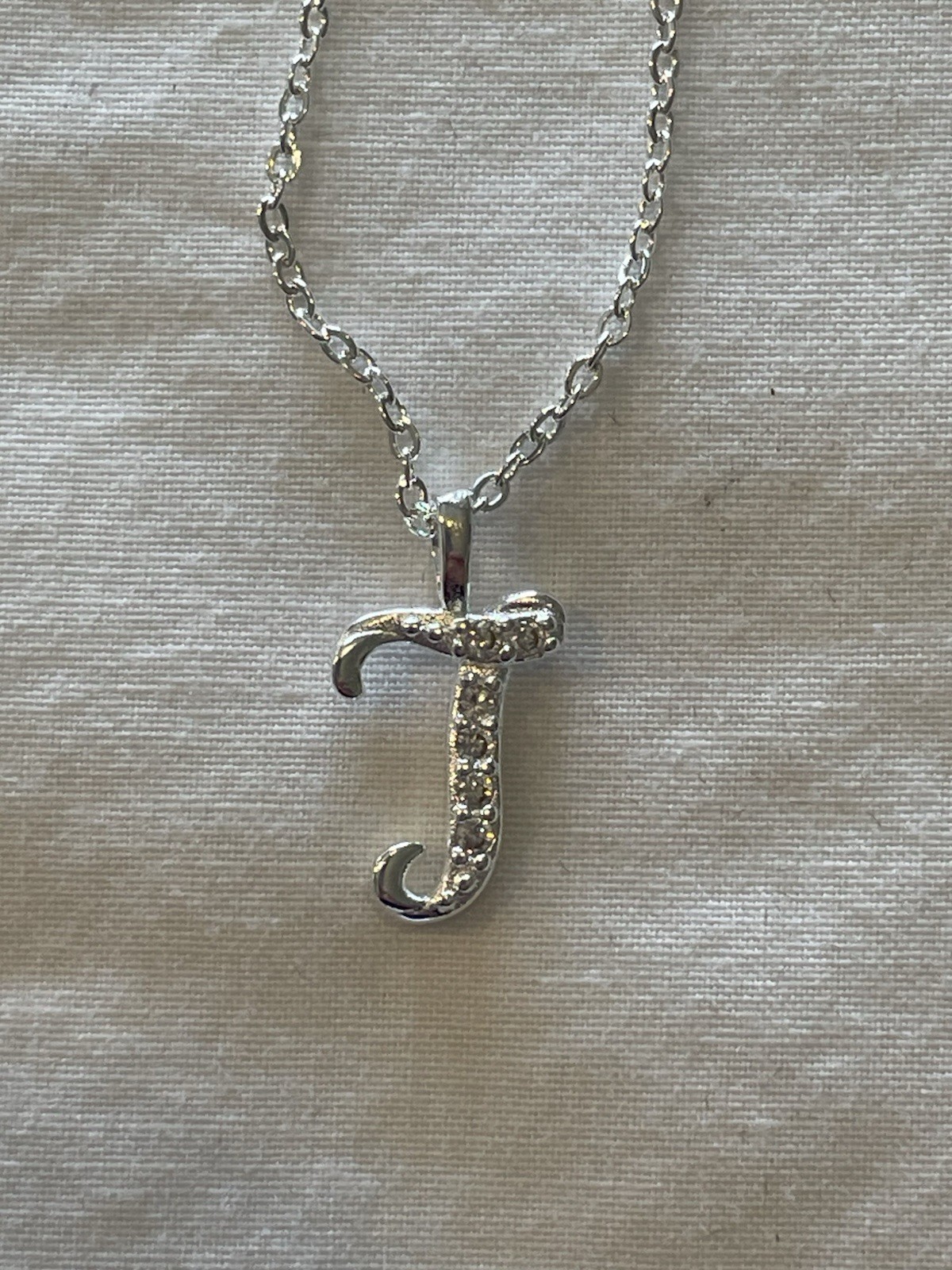 925 Sterling Silver Initial Necklaces For Women J Letter, 18 Inch Cable Chain