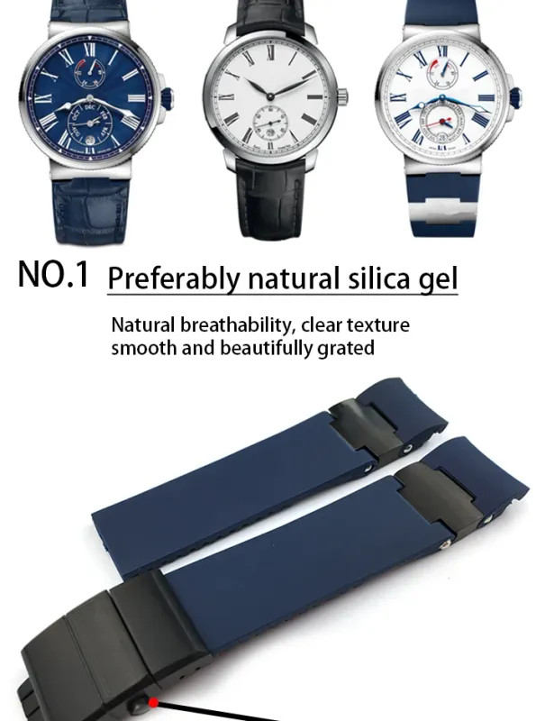 22 25mm Silicone Watch Band Strap For Ulysse Nardin DIVER 263 Bracelet