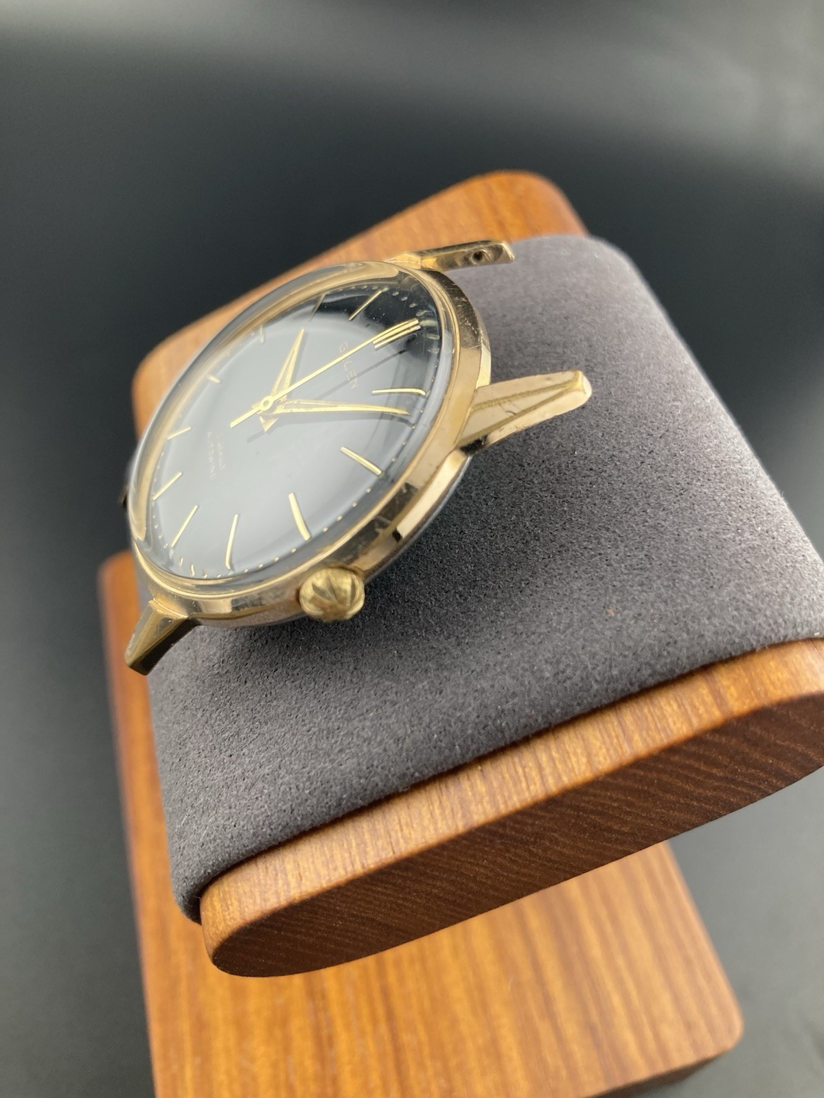 Vintage Gruen Automatic Watch, Gold Tone Case, Black Dial, Mid-Century Men’s
