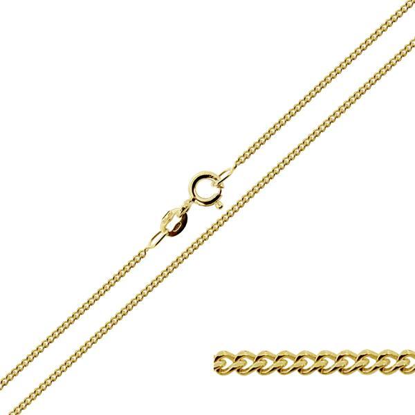 375 9ct Solid Yellow Gold 14 16 18 20 22 24″ Inch 1.1mm Curb Link Chain Necklace