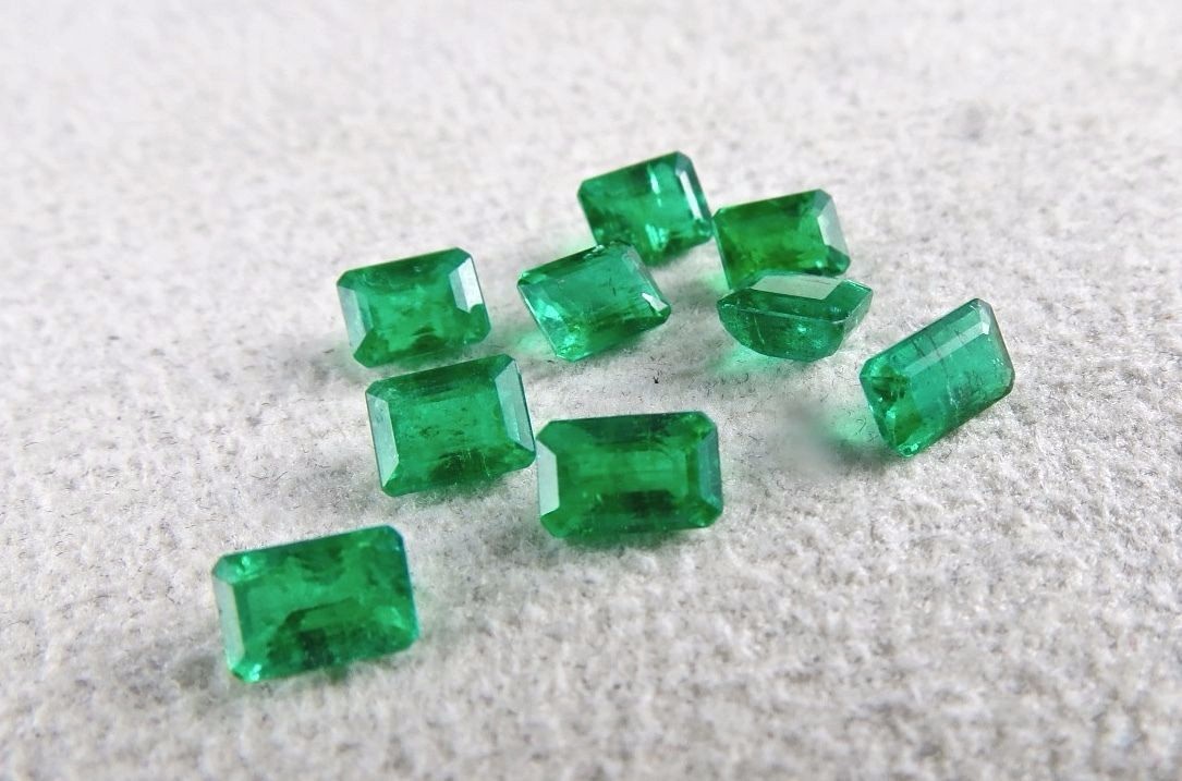 Certified Natural Emerald Octagon 9 Pc 5.59 Ct Loose Gem Ring Bracelet