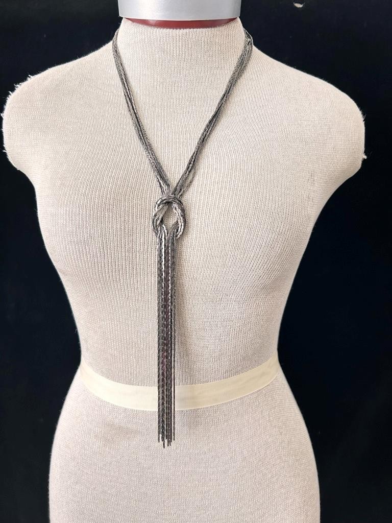 twisted metal necklace lobster claw closure 20″ long plus extender chain