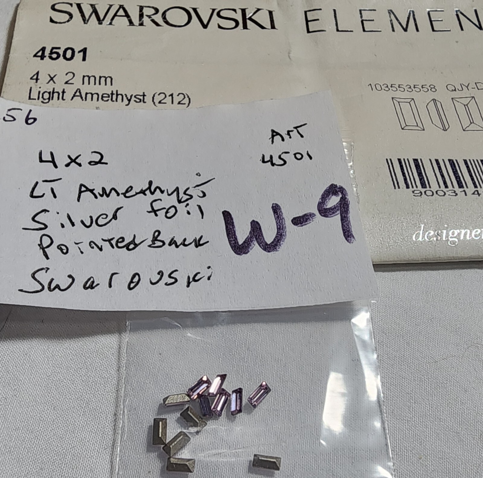 12 Vtg Tiny small 4x2mm Baguette ALL Swarovski Rhinestone Jewelry Craft Repair