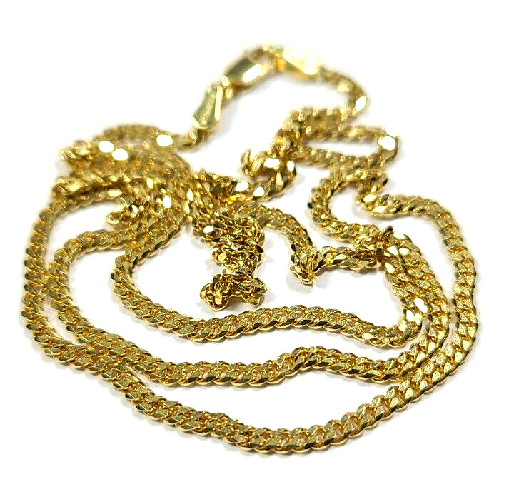 RCI 14k Yellow Gold Thin Cuban Link Necklace 2mm 18 Inches 6.2 Grams