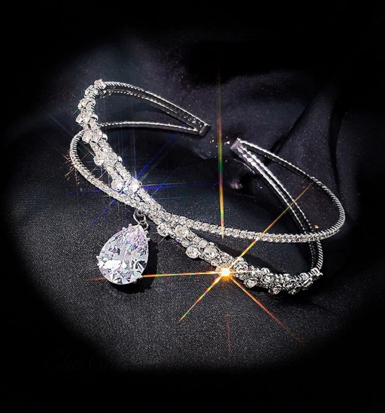 Clear Wedding Choker Rhinestone Crystal Statement Flex Necklace Pageant Bridal