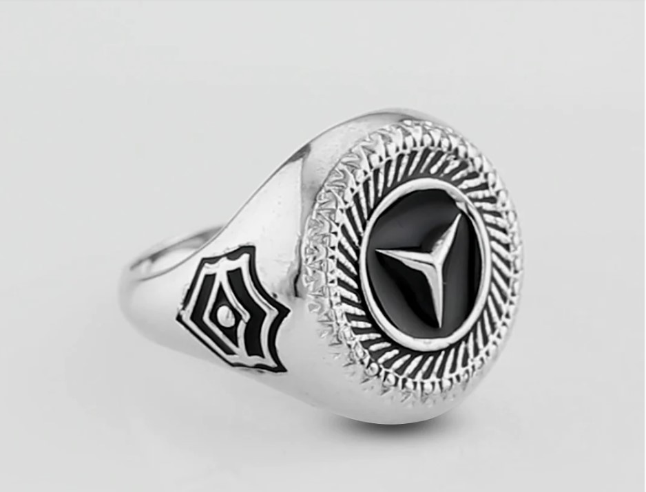 925 silver Mercedes, Mercedes Men,Luxury Ring, birthday gift for husband unique
