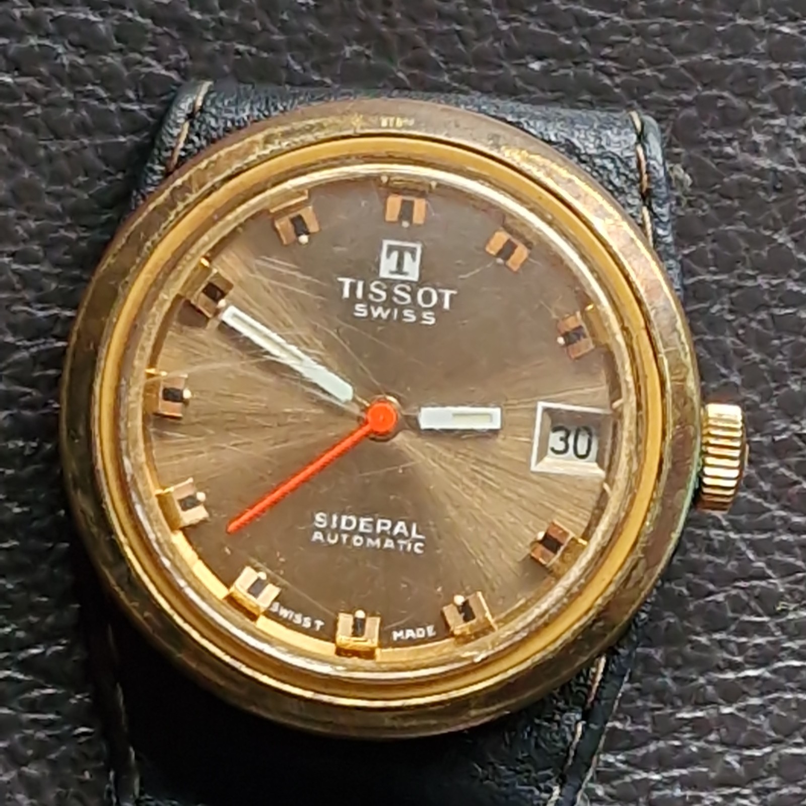 Tissot Sideral Automatic Fibreglass Gold Plated Watch Running Automatic