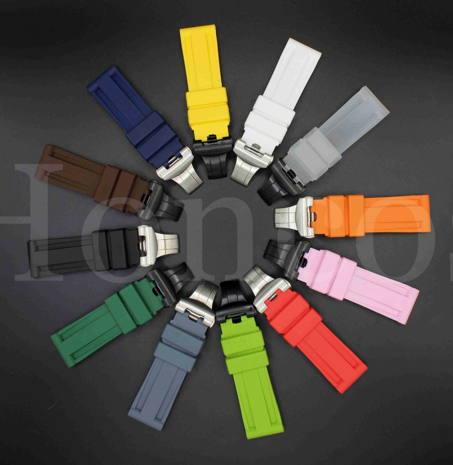 22 – 24 mm HQ Black Soft Rubber Diver Strap Watch Band Fits For PANERAI PAM New