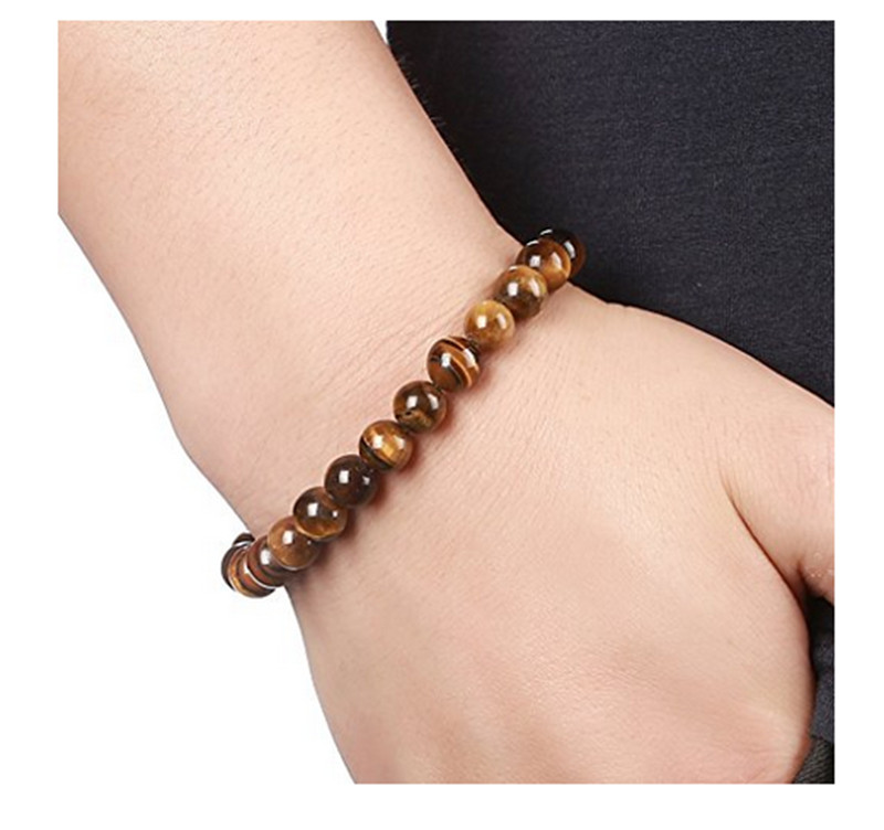 New Men Women 8mm Lava Rock Chakra Beads Elastic Natural Stone Agate Bracelets
