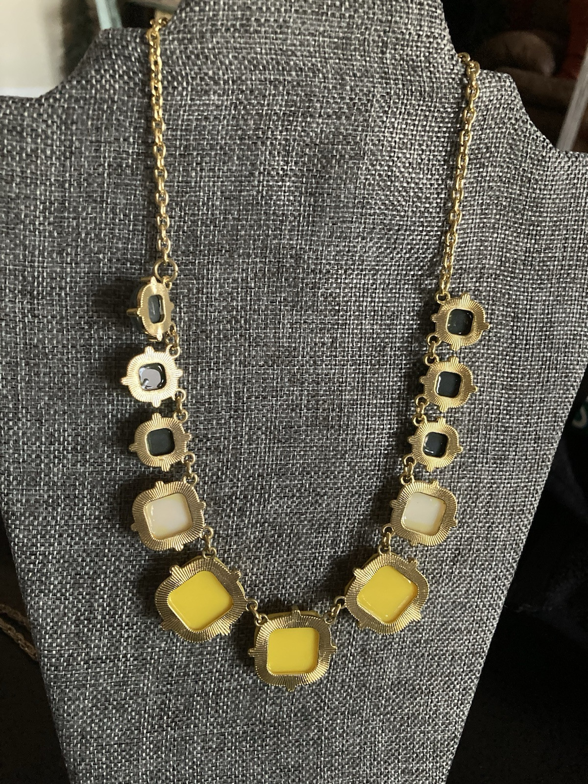 3 Charming Charlie Necklaces Yellow/Gray/White, Black/Gray, White Fashion Jewels
