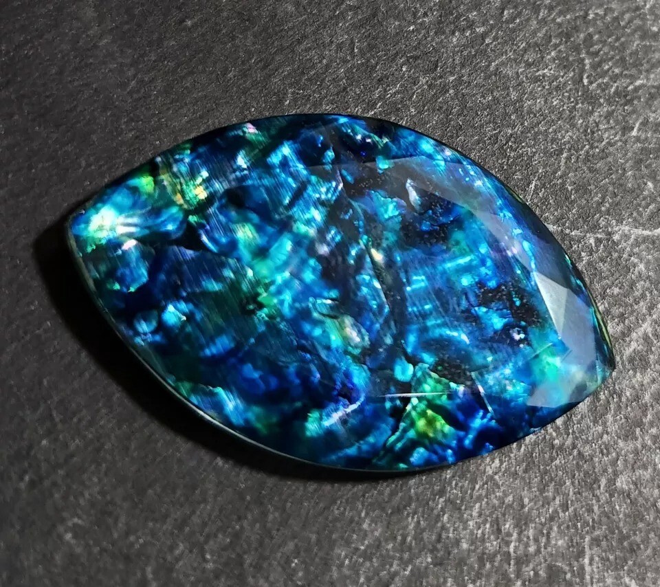 Marquise Cut 47-48 Ct Opal-Like Organic Ammolite Natural Doublet Loose Gemstone