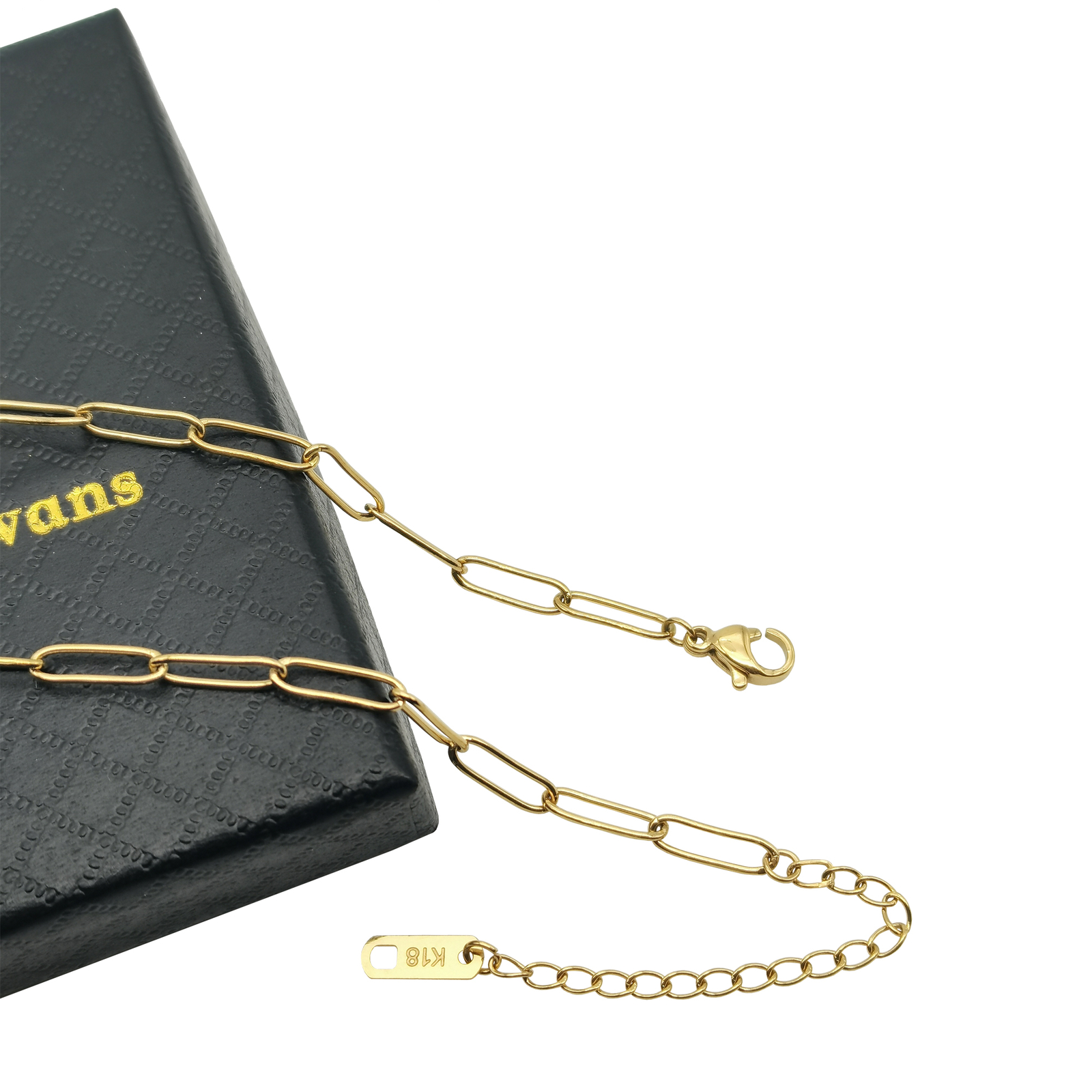 18K Gold Filled Tarnish-Resistant 16″/18″/20″/22″/24″ Paper Clip Chain Necklace
