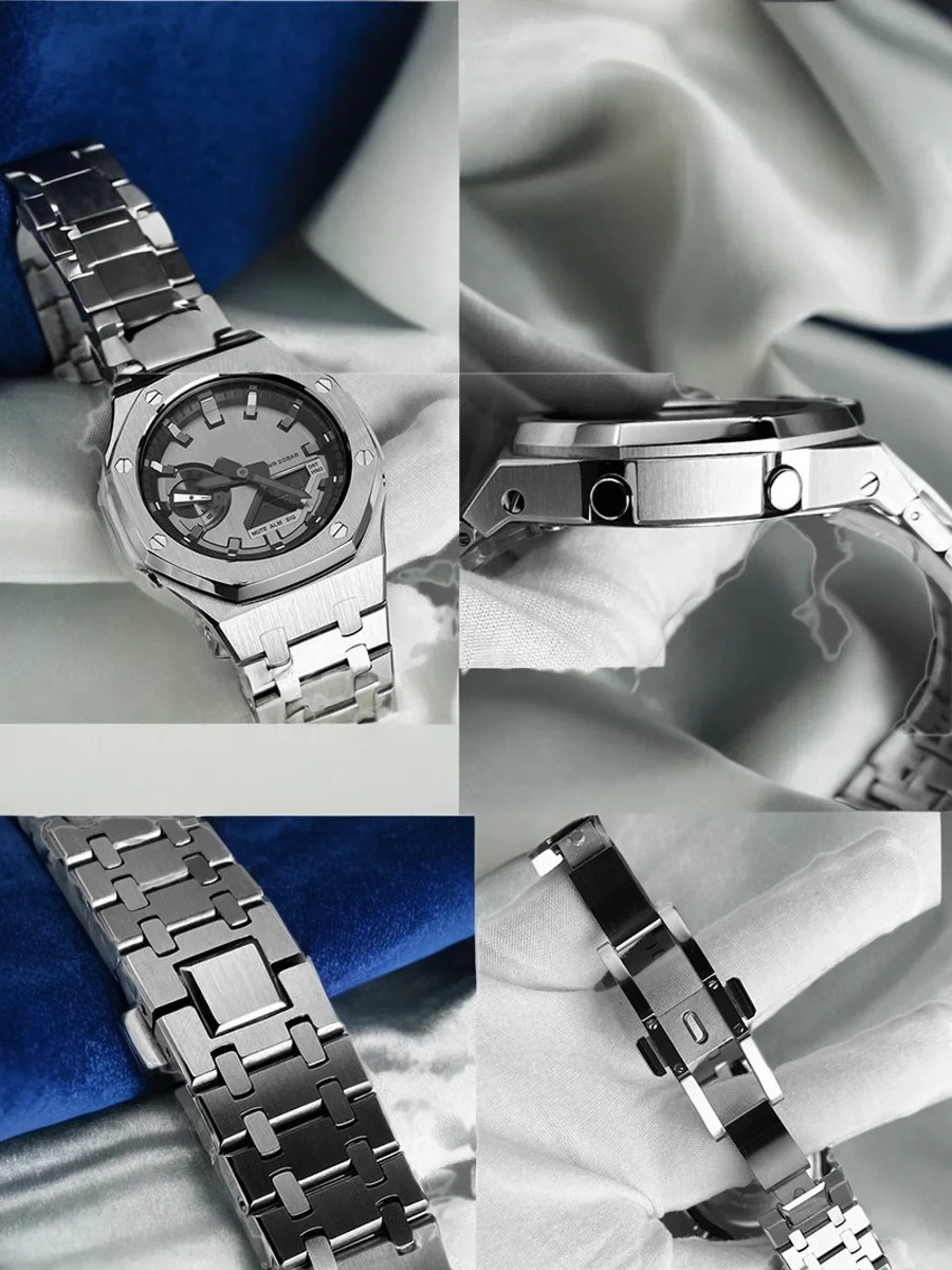 For Casio G-SHOCK Farm Oak GA2100/GA2110 Stainless Steel Case watch Strap Kit