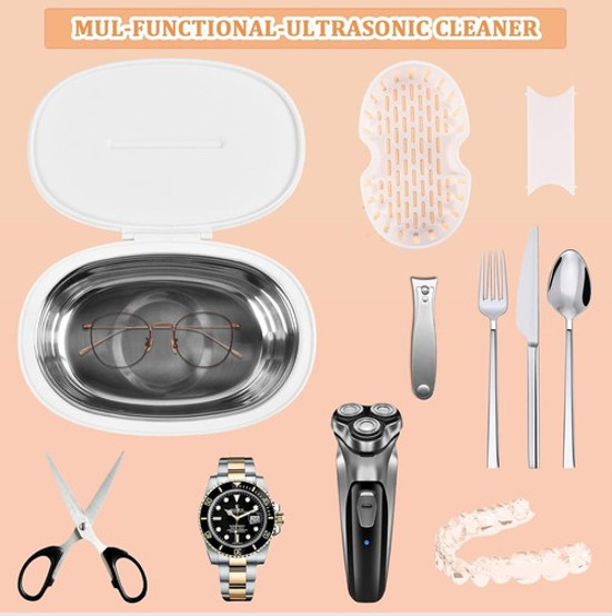 Ultrasonic Cleaner, Stainless Steel Tank & Digital Timer for Jewelry, Eyewear