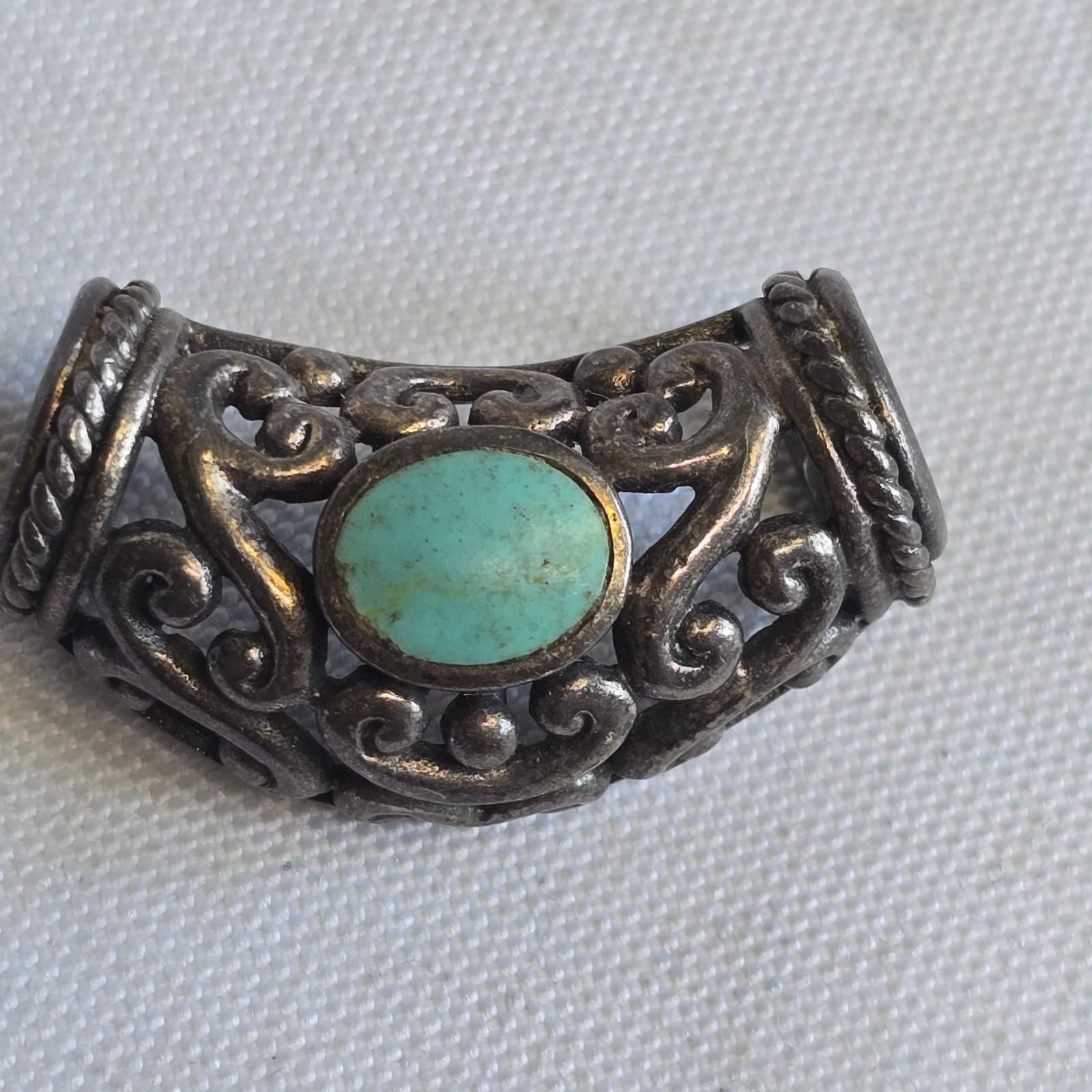 Sterling Silver Slider Charm 8.05g Fine Jewelry Turquoise look *READ*