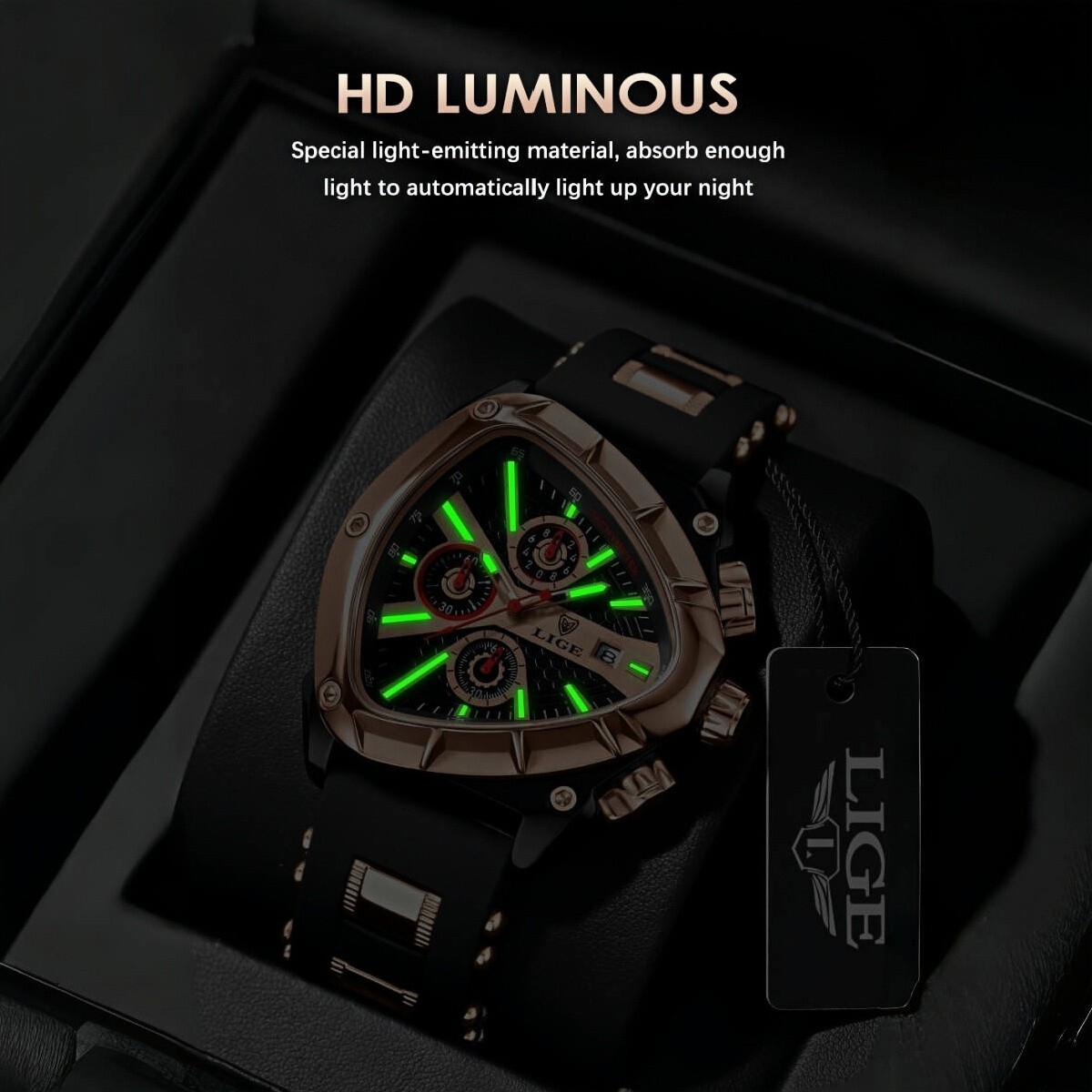 Luxury Men Watch Quartz Sport Analog Date Chronograph 3ATM Waterproof Wristwatch