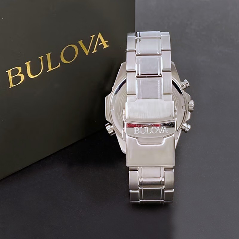 Bulova Men’s Marine Star 96B396 Green Dial Quartz Chronograph Watch 43MM