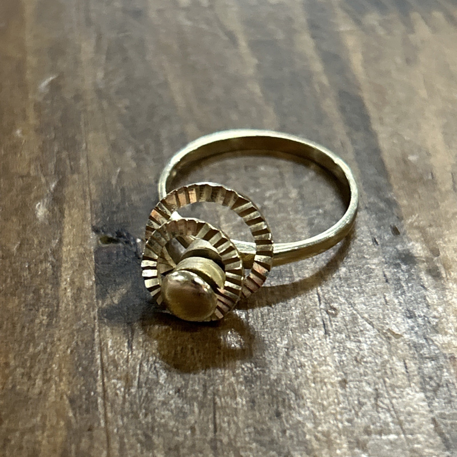 14k Gold Double Spinner Fidget Ring Size 7 2.54 Grams
