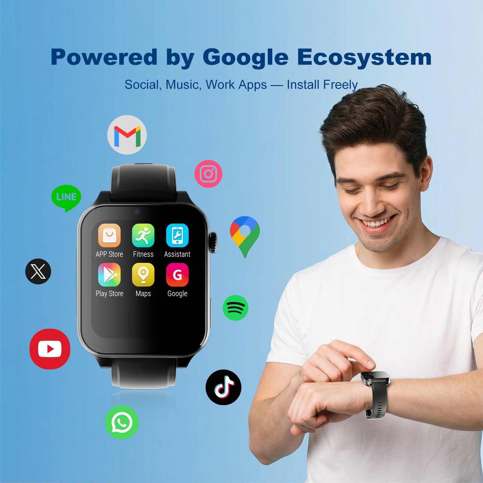 iTour AI Translator Smart Watch, Real Time Language Translator 127 Languages