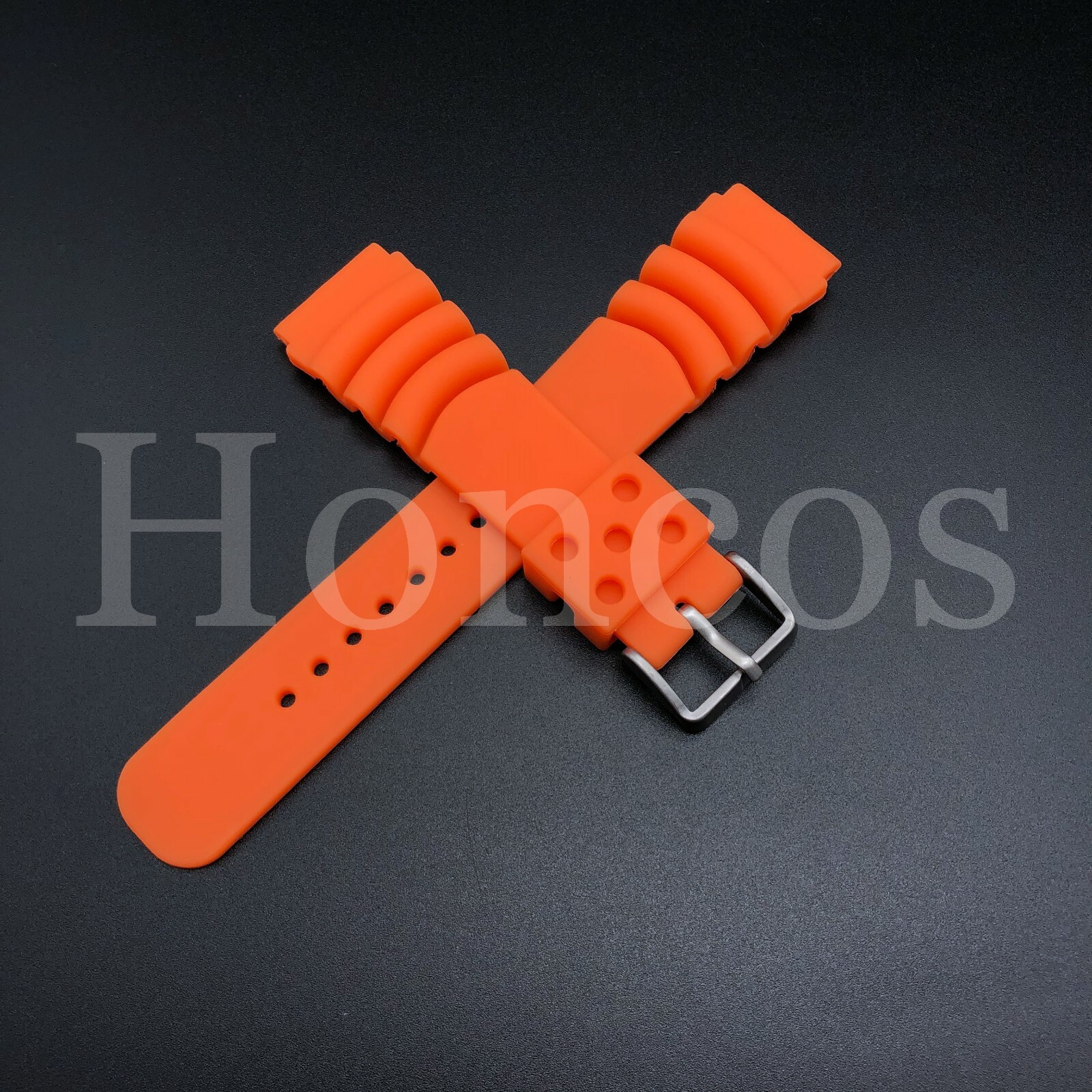 22MM Fits for Seiko Prospex Turtle Rubber Band Strap SRP777 R02F011J9 SKX Orange