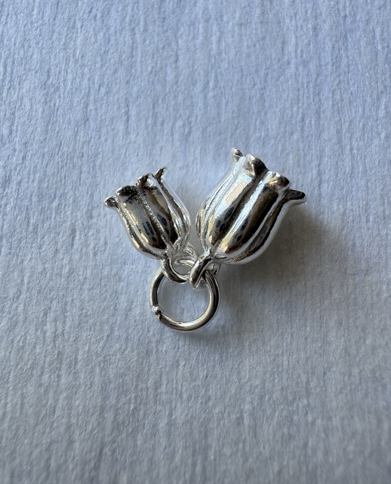 Sterling Silver Lily Of The Valley 925 Set Of 2 Charms 3D Bracelet Stamped New