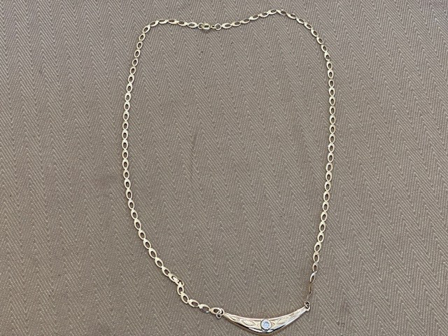 Vintage 12k Rose Gold Oval Link Chain Necklace w/ Pendant 18″ 3.2 Grams Hollow
