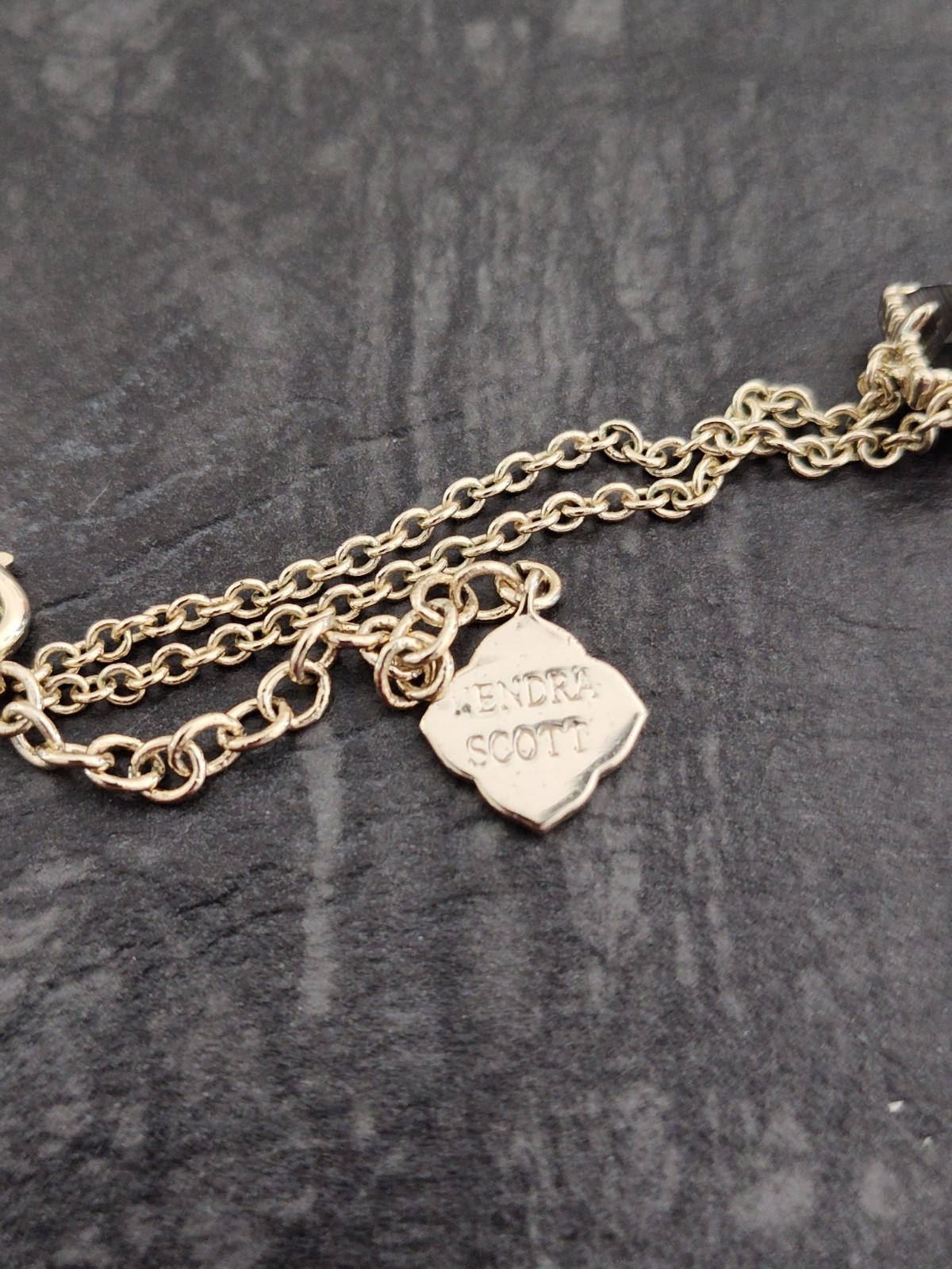 Vintage Kendra Scott Jocelyn Black & Gold Long Double Strand Station Necklace