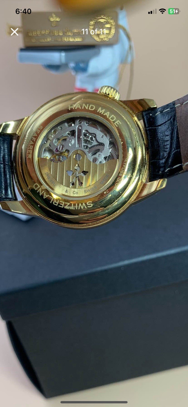 Dreyfuss&Co Seafarer Hand Made Gold Plated Automatic Skeleton Swiss MSRP$1950