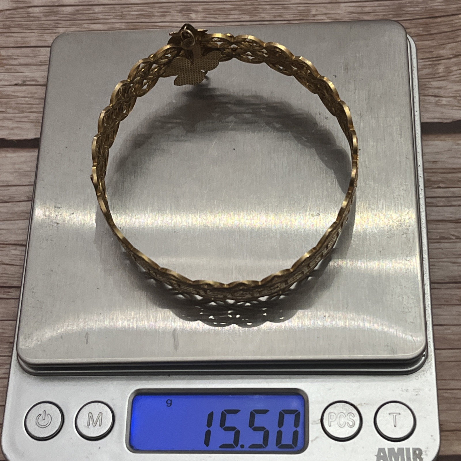 Antique Victorian Etruscan Gold Filled Greek Key Bangle Wedding Love Bracelet