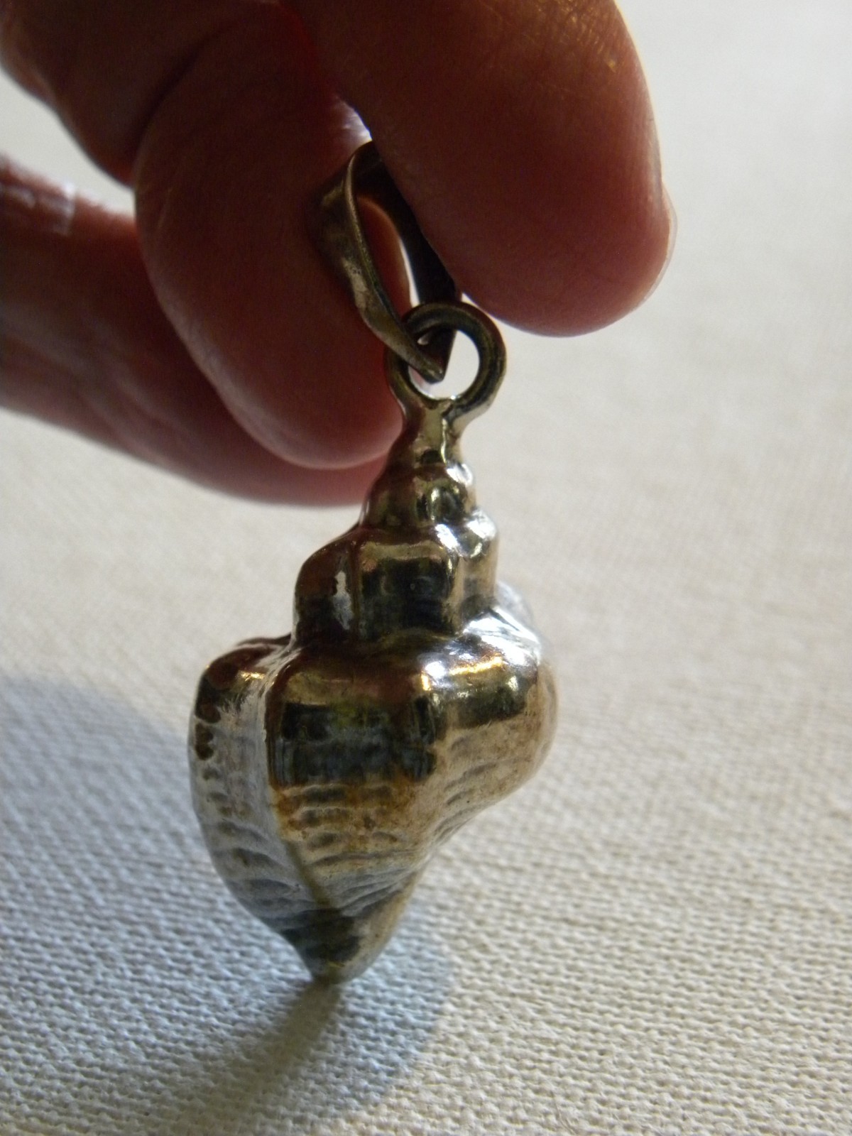 Sterling Silver Conch Shell Pendant 3D Sea Necklace Beach Shore