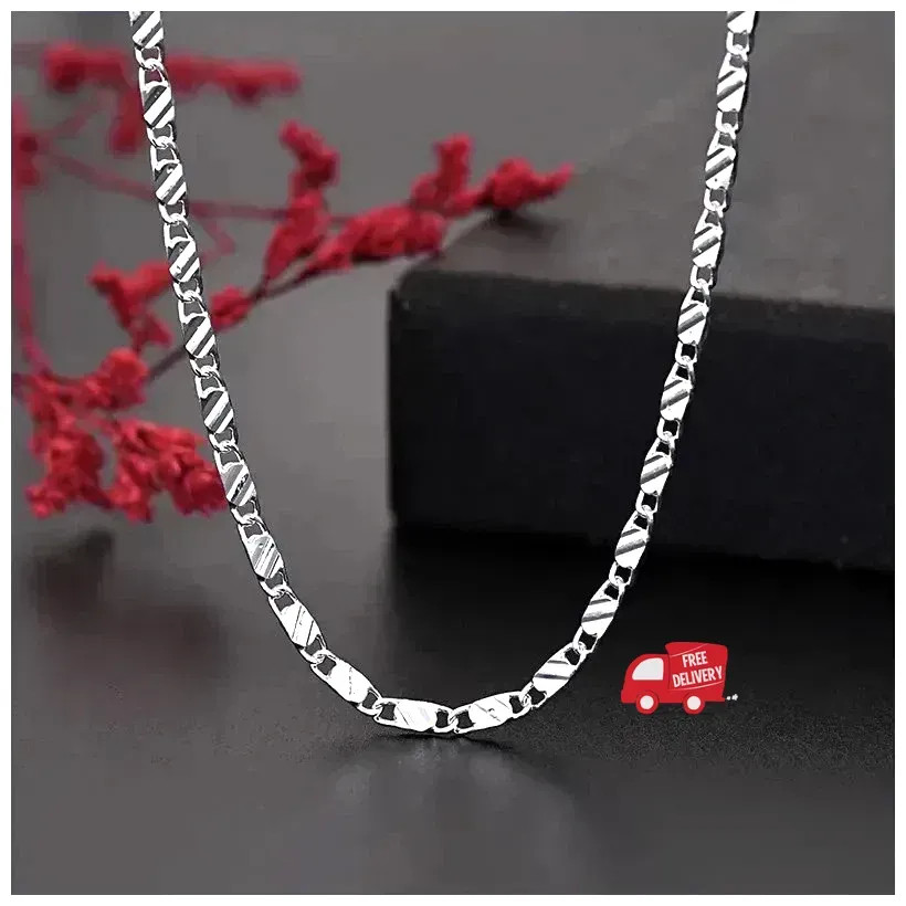 New 925 Sterling Silver fine 2MM flat Clavicle chains Necklaces for Men Women