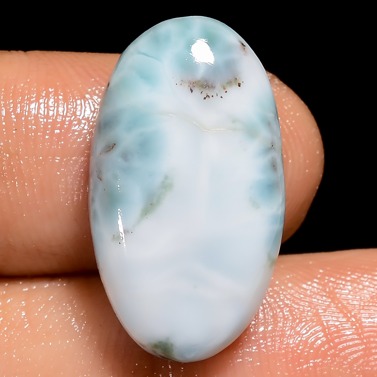 100% Natural Larimar Oval Shape Cabochon Loose Gemstone 18 Ct 22X12X6mm EE-49009