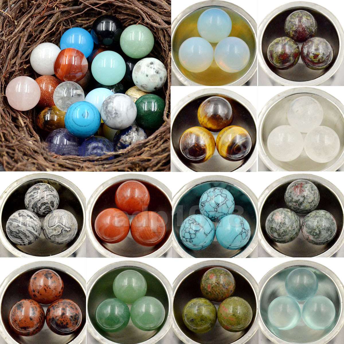 Natural Gemstone Round Ball Crystal Healing Sphere Massage meditationn ball