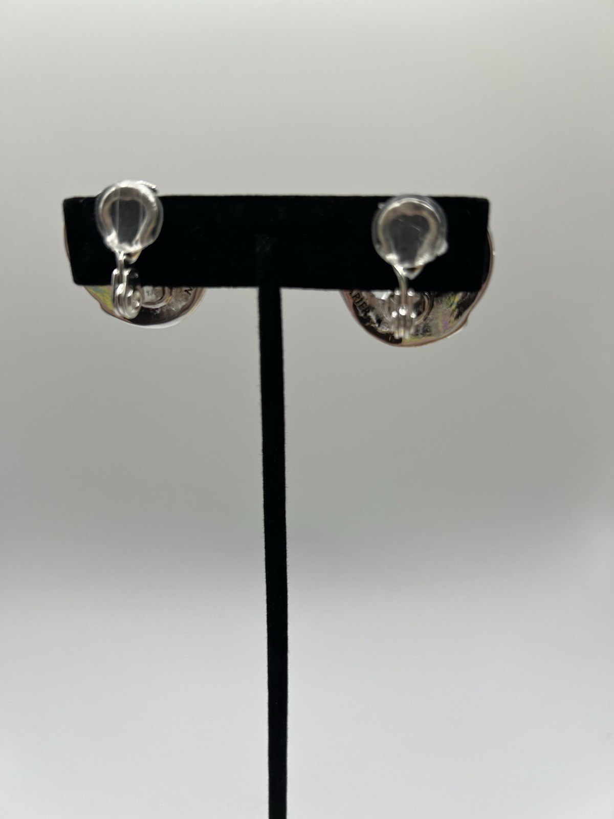 Napier Signed Swirl Clip-On Earrings Silver Tone Metal 1in No Stone