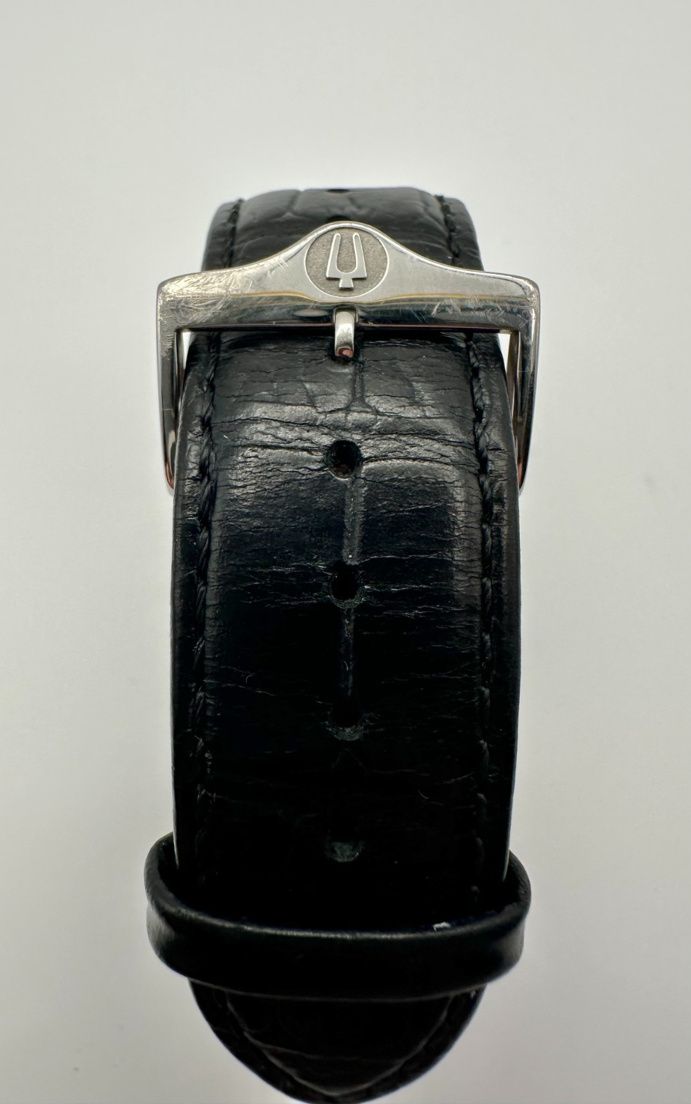BULOVA Quartz Tank, 31mm Silver-Tone/Black Leather Band, Ref. 96B269; Fast Ship!