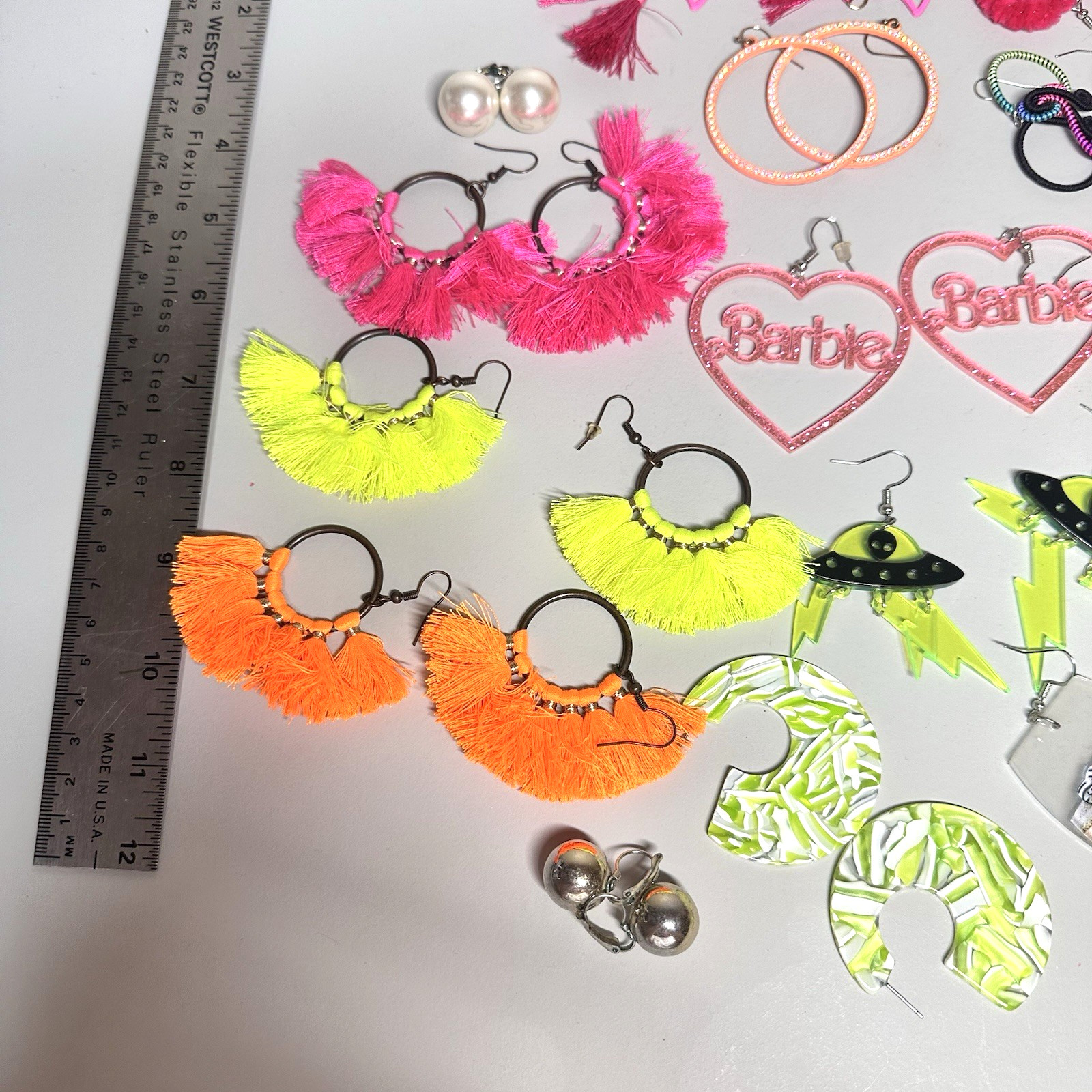 Lot 21 Pairs Pierced Earrings Large Festive Bright Beach Vacation Theme Party