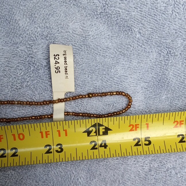 Brown Glass Seed Bead Round Beaded Necklace 50 in No Clasp India