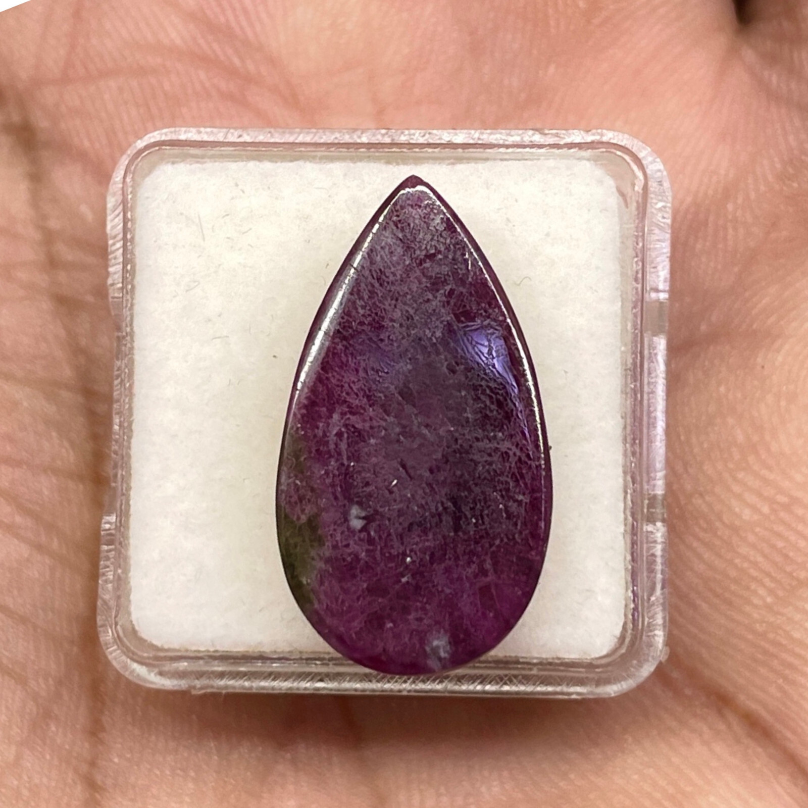 15.85 Cts Natural Ruby Unheated Pear Hand Carved Red Loose Gemstone