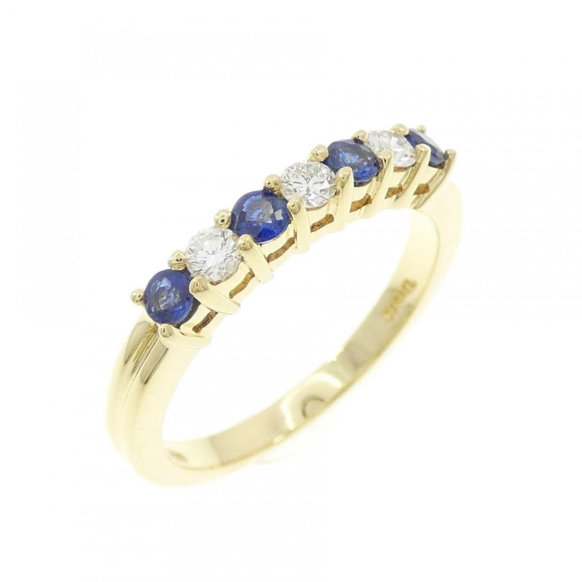 Tiffany & Co. Sapphire Ring Diamond 750 Yellow Gold US 6-6.25 EU 52.5 Ladies