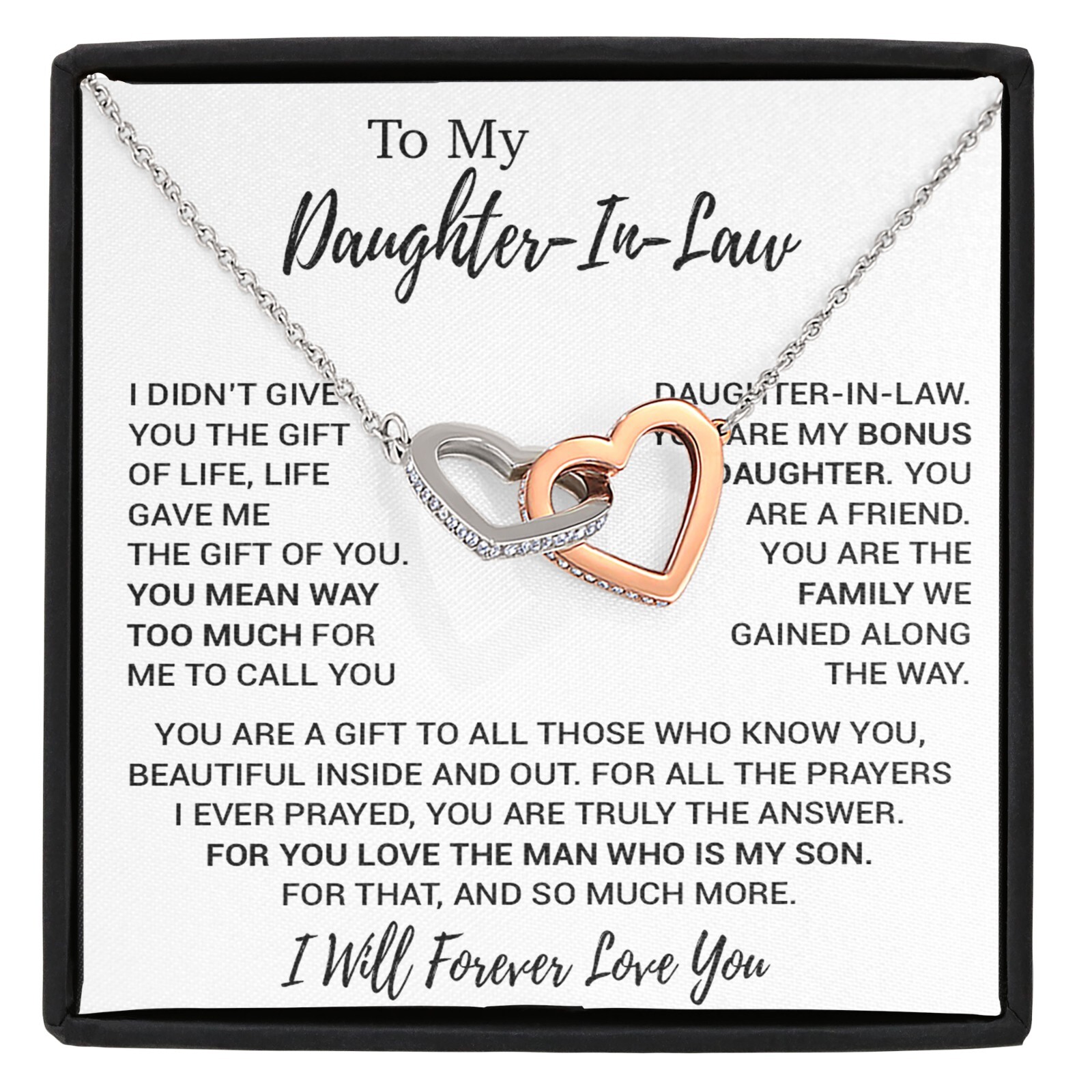 To My Daughter-In-Law Necklace, Gift For Daughter In Law, Daughter In Law Gift