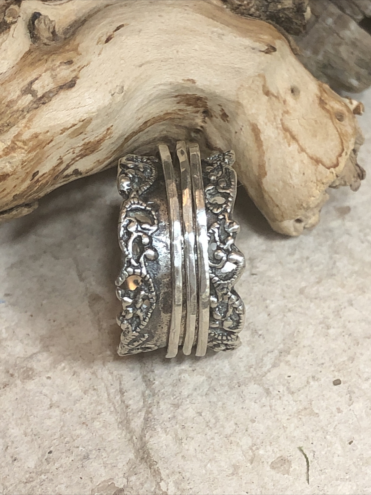 PZ Paz Creations 925 Sterling Spinner Swirl Open Work Ring 8.8g, 8s ISRAEL