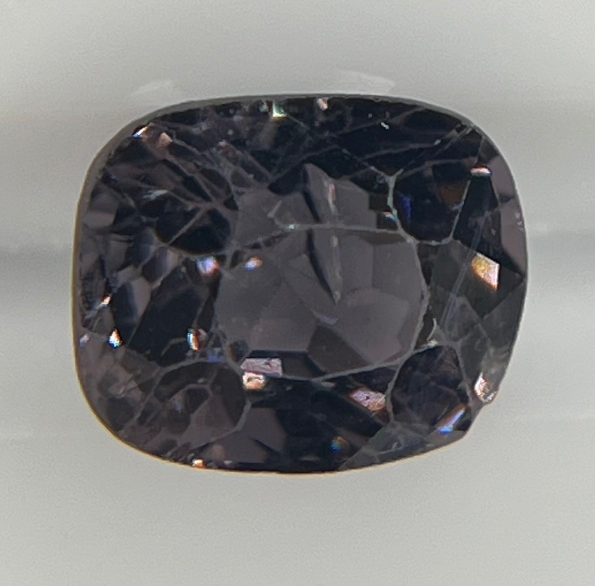 1.70 ct Natural Spinel Cushion Cut 7.24 × 5.96 mm Deep Blue-Gray Loose Gem SP124