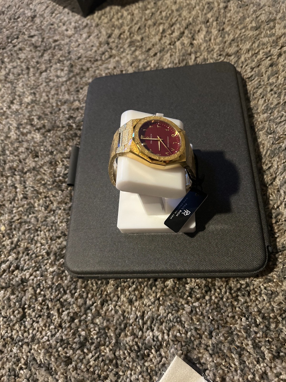 Paul Rich 43mm Frosted Gold, Red Arabic Dial, Brand New w/ B&P