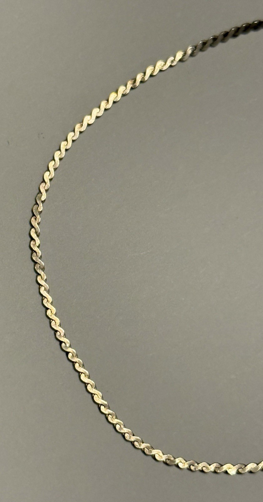 Vintage UnoAerre Italy 925 Sterling Silver Serpentine Flat Link Chain Bracelet7”
