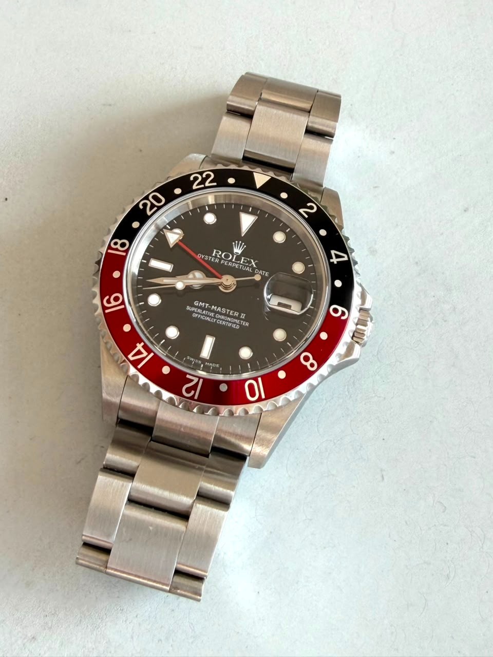 Mint Rolex GMT-Master II 16710 40 mm Steel Coke Bezel Black Red Automatic Watch