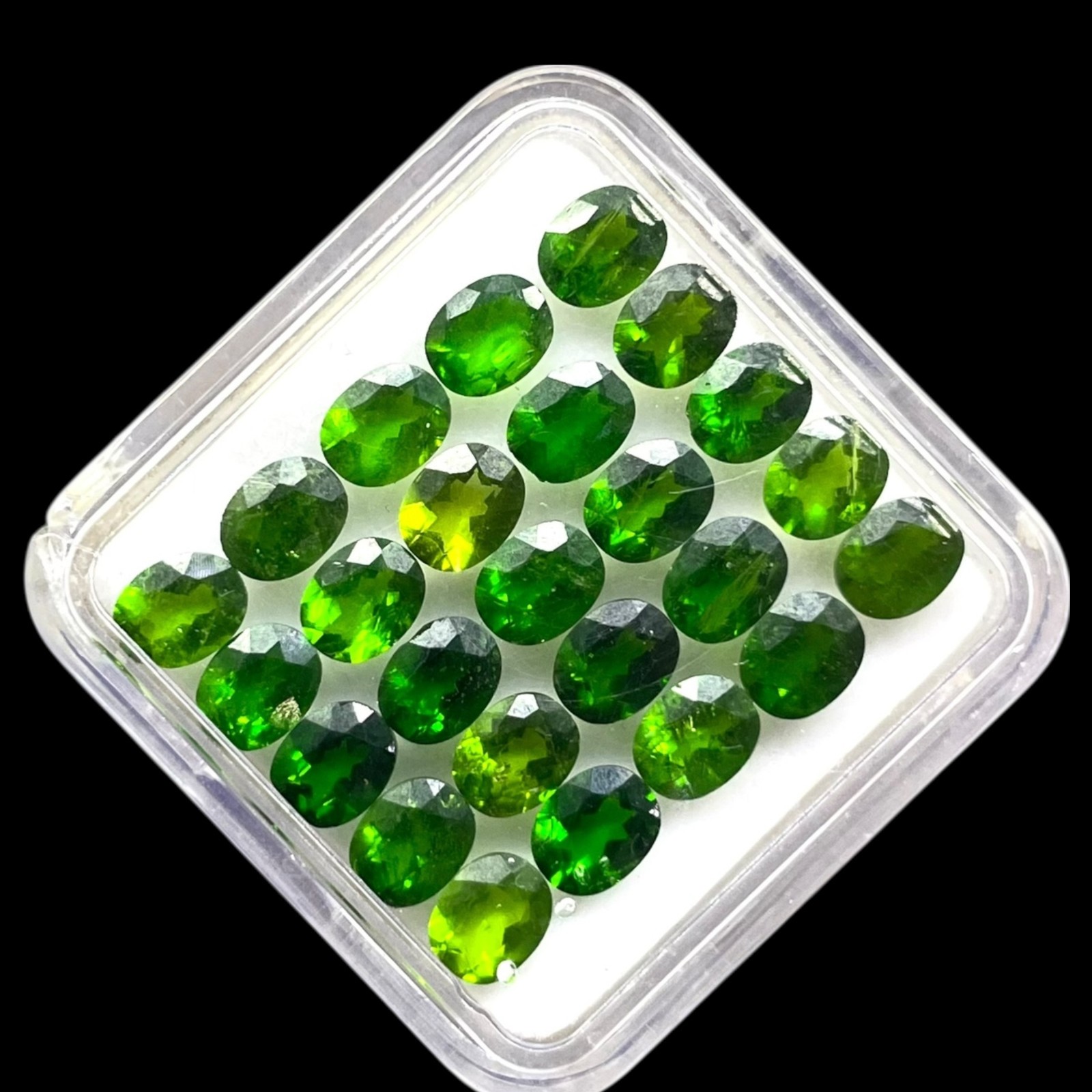 25 Pcs Natural Chrome Diopside 5x4mm Oval Cut Vivid Green Loose Gemstones Lot
